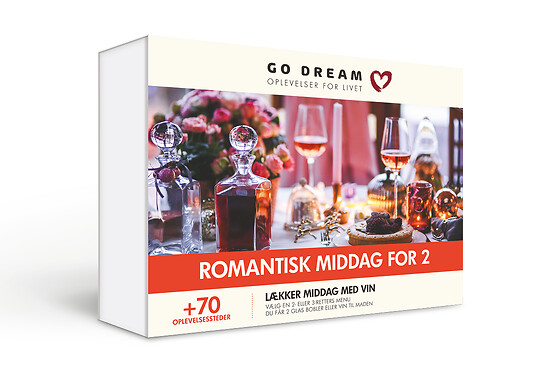 Romantisk middag for 2 personer go dream gavekort