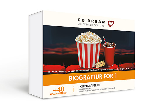 biograftur for 1 person popcorn sodavand go dream gavekort godream